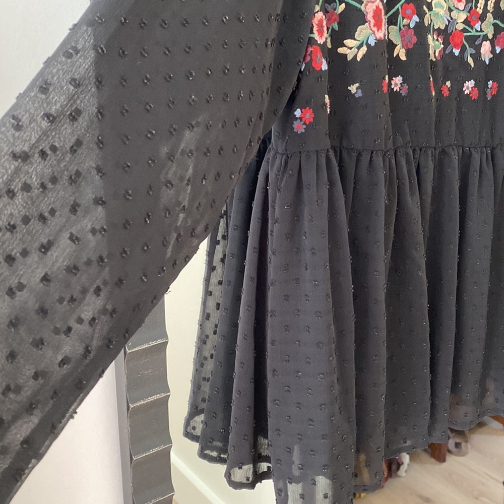 Black Peasant Blouse - image 4